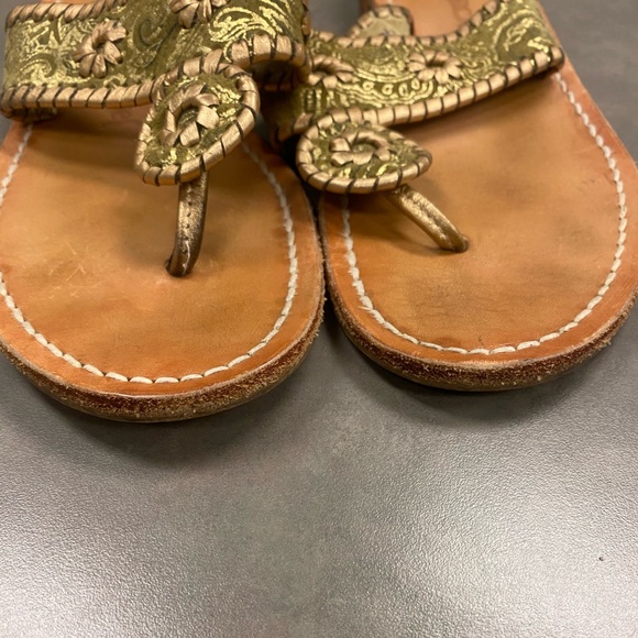 Jack Rogers Jacks Flat Sandals Gold Size 9 M - Picture 8 of 9